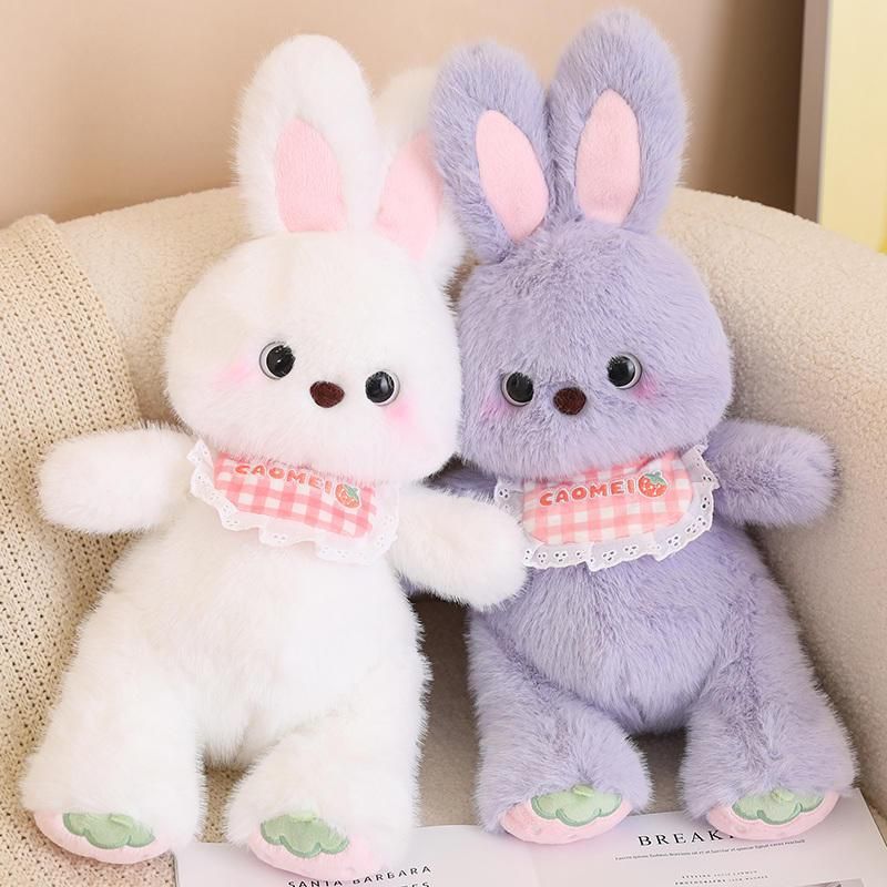 50cm Bib Baby Rabbit Purple White Pink Stuffed Cartoon Bunny Doll Plush Toy Strawberry Rabbit Fluffy Kids Appeasing Gift 50cm Bib Baby Rabbit Purple White Pink Stuffed Cartoon Bunny Doll Plush Toy Strawberry Rabbit Fluffy Kids Appeasing Gift