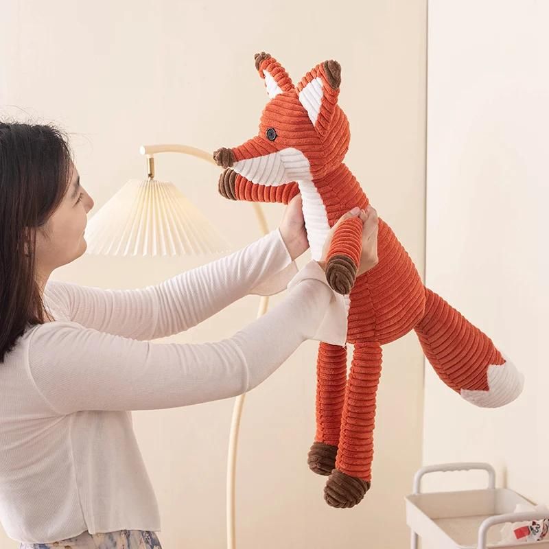 Stripe Plush Orange Fox Doll Plush Toy Long Legs Forest Wild Animal Cartoon Cosplay Plushie Peluche Sleeping Companion Kids Stripe Plush Orange Fox Doll Plush Toy Long Legs Forest Wild Animal Cartoon Cosplay Plushie Peluche Sleeping Companion Kids